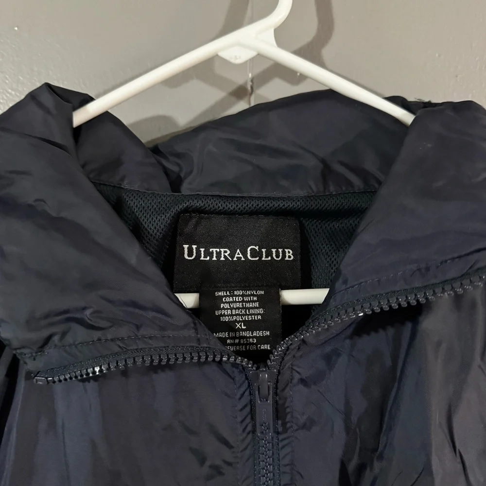 Vtg SUNY Oswego Storm Chasers Rain Jacket Men’s XL Navy Blue With Hood Very Rare